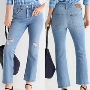 J. Crew 9” Billie Demi Boot Crop Jeans Size 30 Casual Distressed Denim Boho